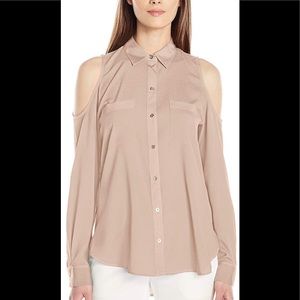 Calvin Klein Cold Shoulder Blush Top